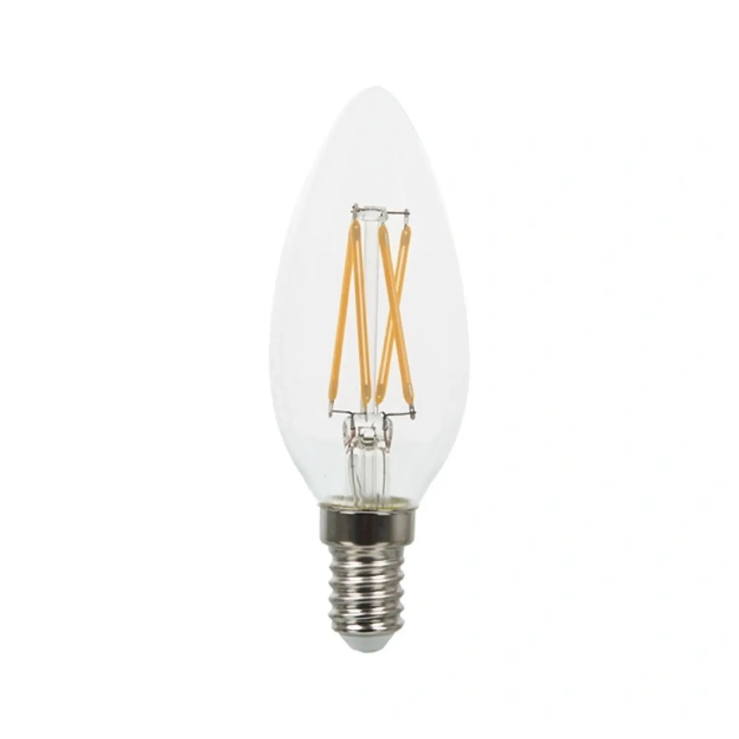 foto del prodotto v tac lampadina filo led oliva candela chip samsung e14 4 watt bianco caldo