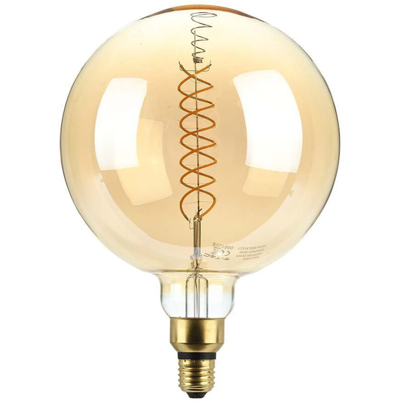 foto del prodotto v tac lampadina led attacco e27 da 8w g200 filamento bianco caldodimmerabile