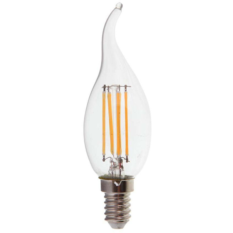 foto del prodotto v tac led lampadina 4w filamento e14 clear cover candela flame 4000k luce naturale