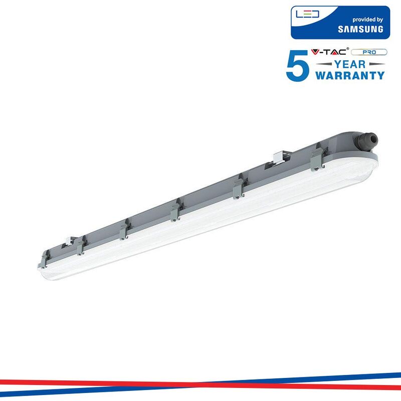 foto del prodotto v tac led plafoniera stagnia m series samsung chip 120cm 36w 6400k milky cover 120lm w luce fredda