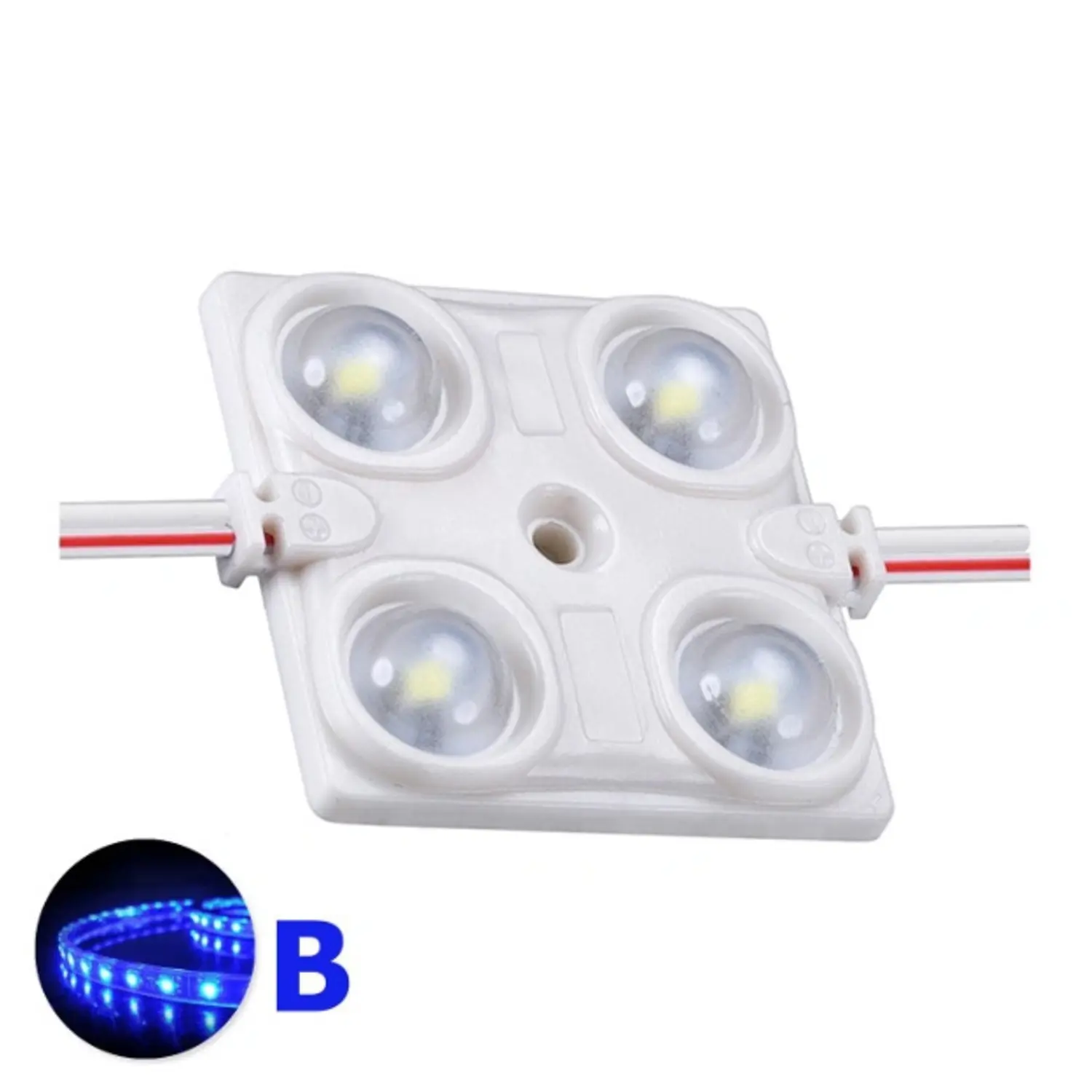 foto del prodotto v-tac modulo led stagno 4 led insegna strip led 12volt 1,44 watt blu