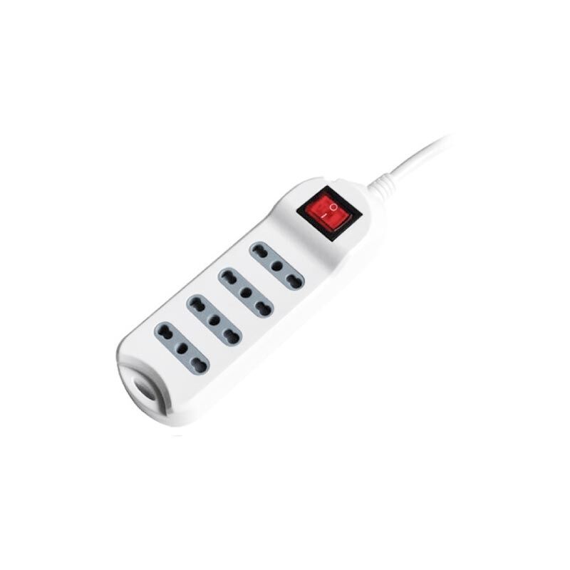 foto del prodotto v tac multipresa ciabatta 4 posti prese bipasso 10 16a standard italiano interruttore luminoso sku 8740