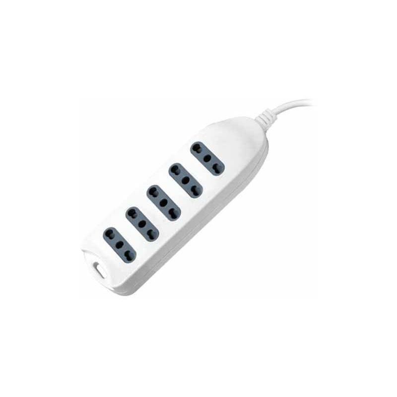 foto del prodotto v tac multipresa ciabatta 5 posti prese bipasso 10 16a standard italiano con attacco a parete sku 8708
