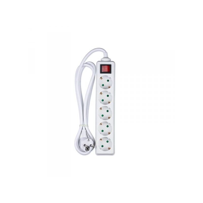 foto del prodotto v tac multipresa ciabatta elettrica 5 posti schuko spina tipo ibrido f e cavo lunga 1,5 metri con interruttore sku 8766