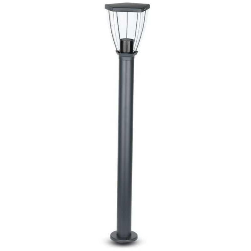 foto del prodotto v-tac - piantana led giardino portalampada e27 (max 40w) acciaio h800mm nero ip44