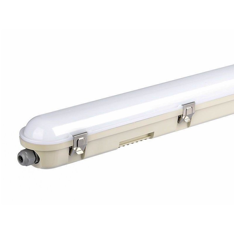 foto del prodotto v tac plafoniera led 150cm 48w con sistema emergenza neutro 4000k ip65 120lm w 5760 lm sku 2120221