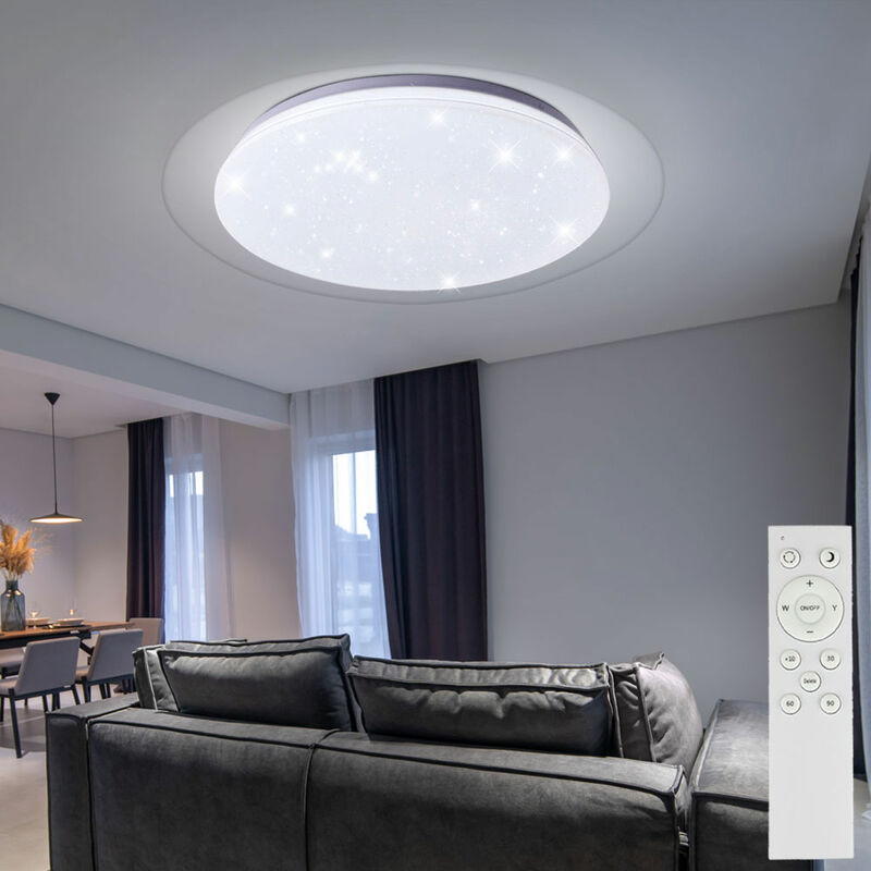 foto del prodotto v tac plafoniera led effetto stella dimmerabile luce diurna telecomando lampada 14741