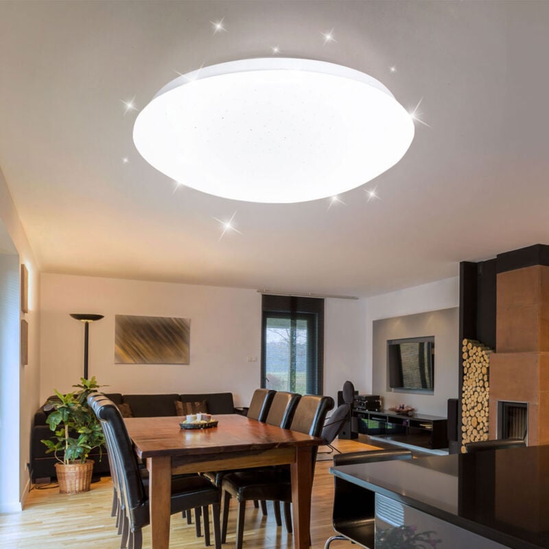 foto del prodotto v tac plafoniera led plafoniera lampada soggiorno effetto cielo stellato, metallo, bianco, 24w 1680lm 3000k, p x h 33 x 10,2 cm