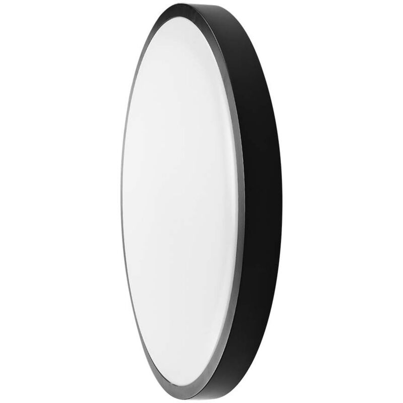 foto del prodotto v tac plafoniera led rotonda 24w con cornice nera 6400k, ip44 sku 76381 vt 8624 