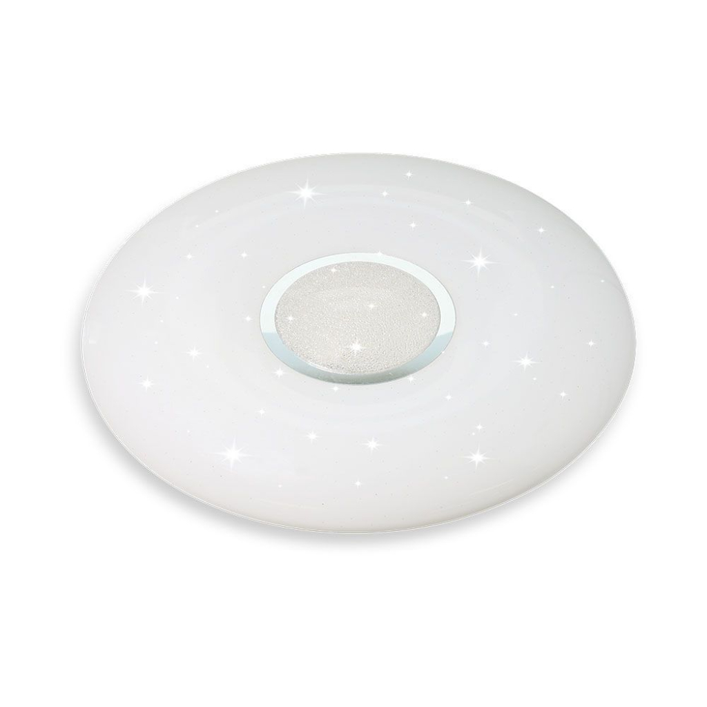 foto del prodotto v tac plafoniera led rotonda 40w con telecomando cambia colore 3 in 1 effetto stellato d 350mm h 70mm dimmerabile