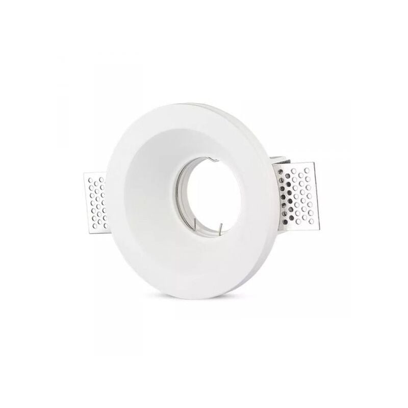 foto del prodotto v tac portafaretto lampada led gu10 da incasso a scomparsa corpo rotondo diametro 120mm in gesso bianco verniciabile sku 3640