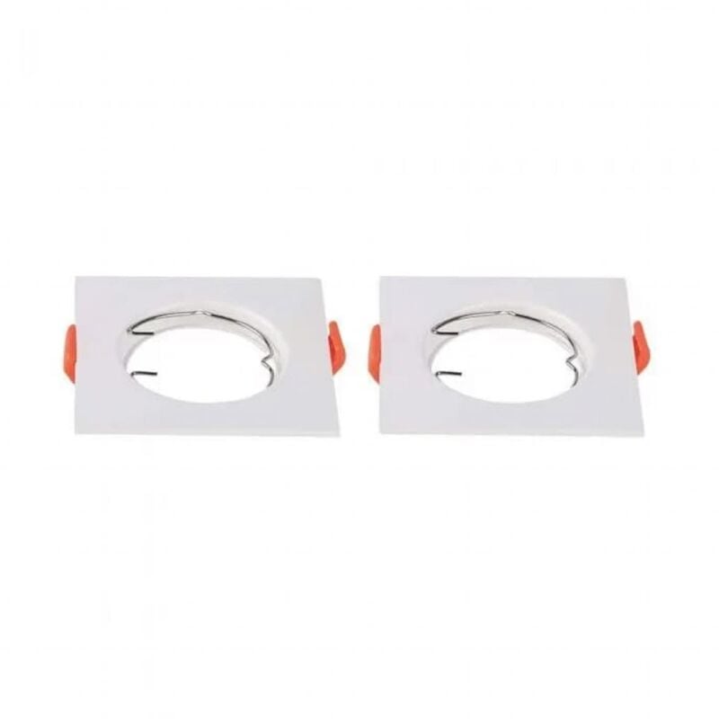 foto del prodotto v-tac - portafaretto led da incasso quadrato gu10 colore bianco (box 2 pezzi)