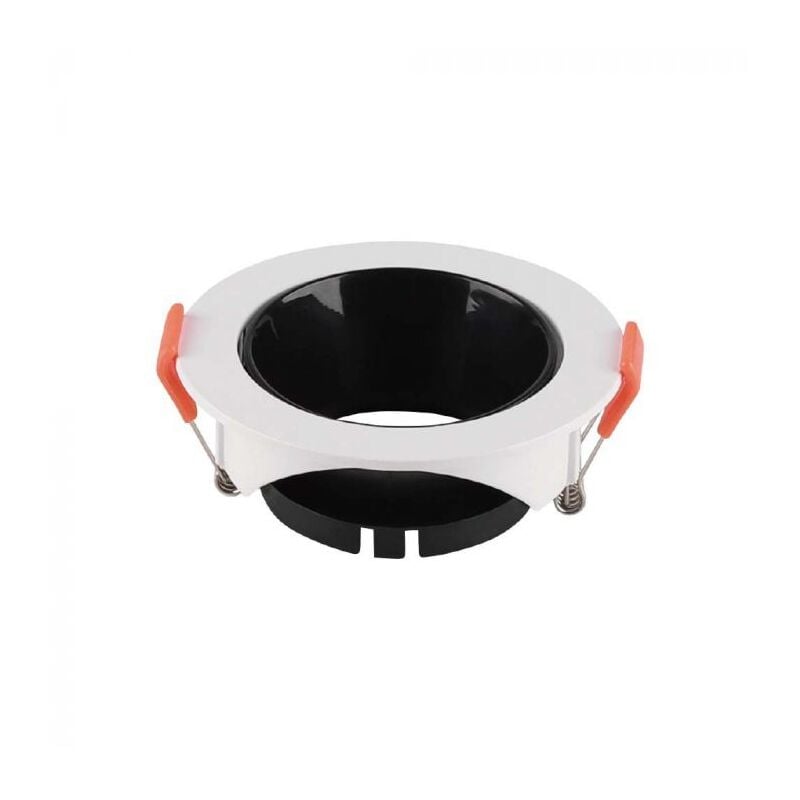 foto del prodotto v tac portafaretto led da incasso rotondo gu10 corpo bianco riflettore nero