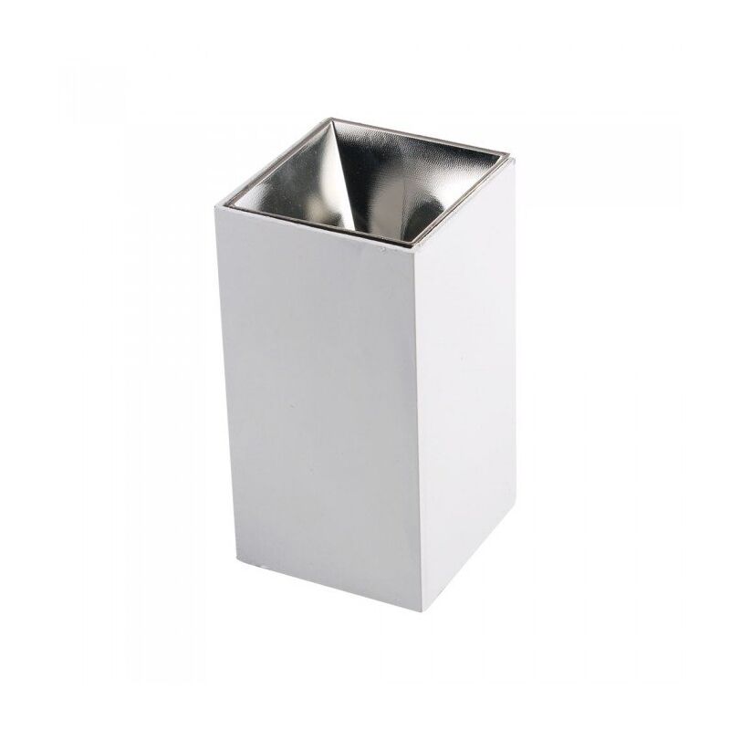 foto del prodotto v-tac - portafaretto led montaggio a plafone quadrato gu10 corpo bianco riflettore cromato