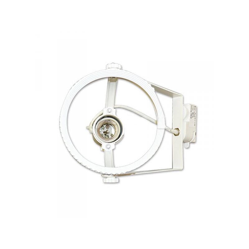 foto del prodotto v tac portafaretto supporto faro per binario monofase con attacco e27 par38 orientabile spot colore bianco sku 3569