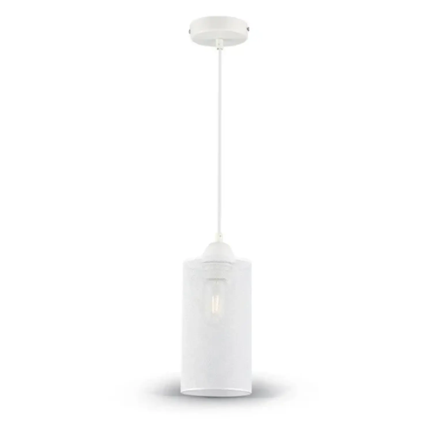 foto del prodotto v tac portalampada lampadario pendente traforato 130 soffitto e27 bianco