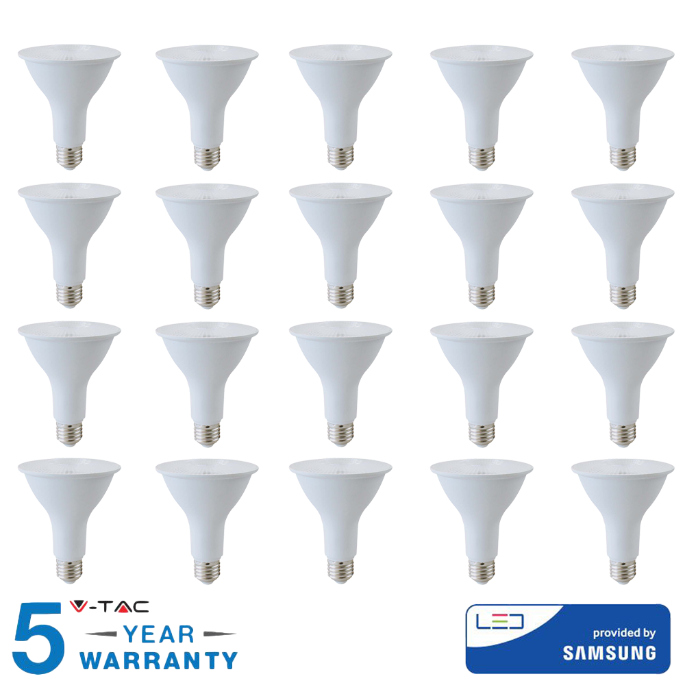 foto del prodotto v tac pro lampadina led chip samsung e27 11w bianco caldo 20 pezzi