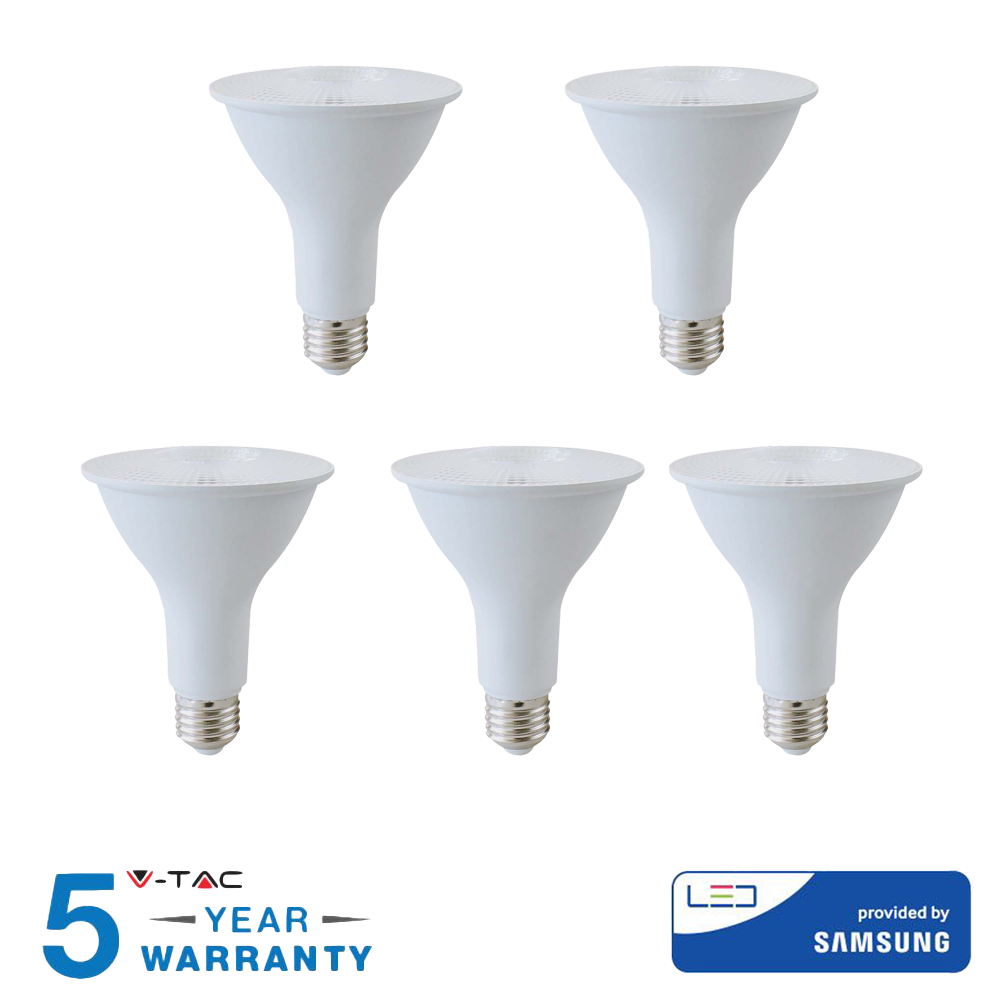 foto del prodotto v tac pro lampadina led chip samsung e27 11w bianco caldo 5 pezzi