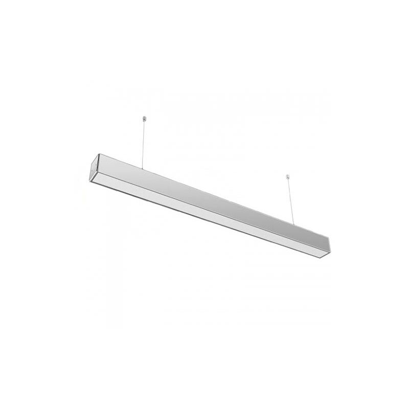 foto del prodotto v tac pro vt 7 40 plafoniera led linear light a sospensione samsung chip smd 40w 6400k alluminio silver raccordabile sku 601