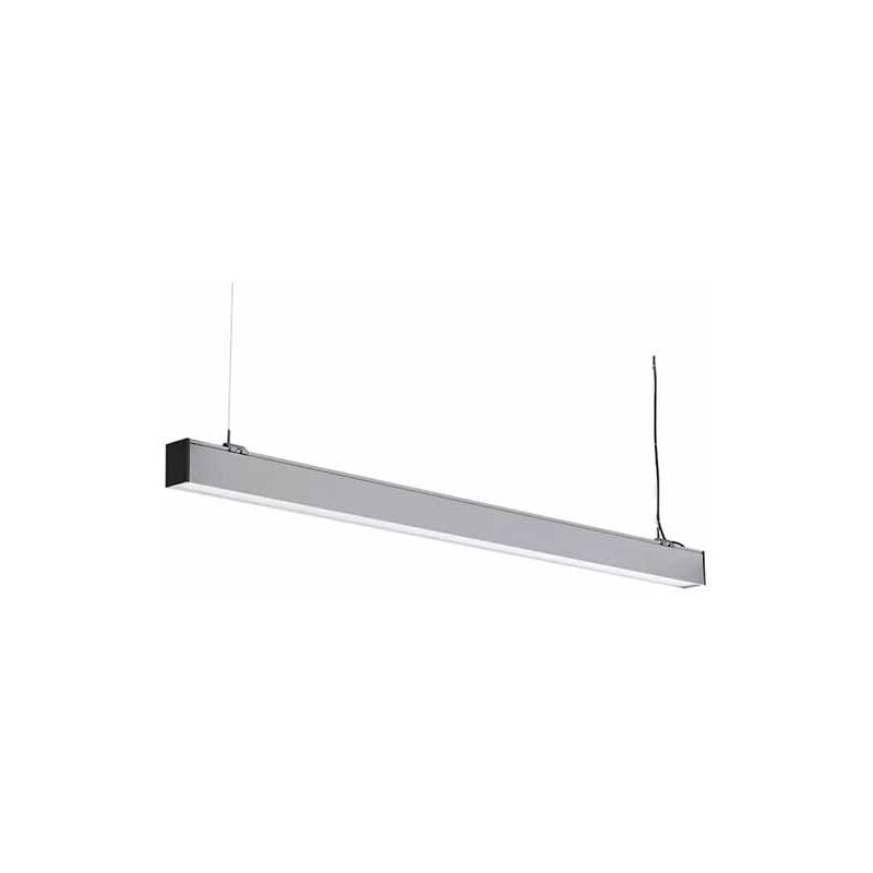 foto del prodotto v tac pro vt 7 43 s plafoniera led linear light a sospensione samsung chip smd 40w 3510lm 120 4000k alluminio silver raccordabile sku 21384
