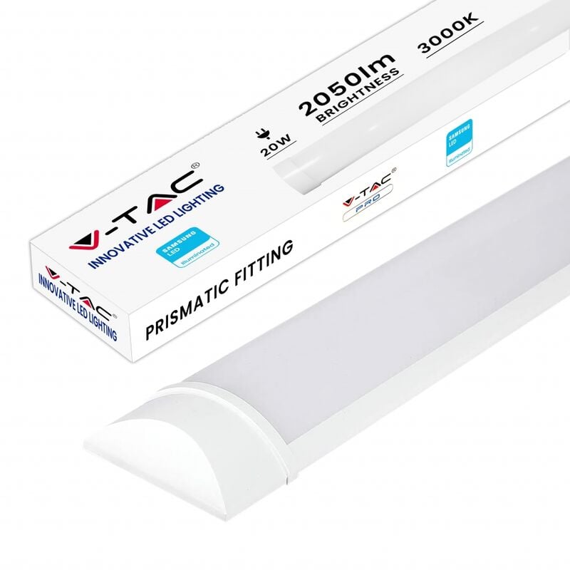 foto del prodotto v tac pro vt 8 10 tubo led prismatico plafoniera 10w chip samsung lampadina 30cm sku 20344 20345 20346 colore luce bianco caldo