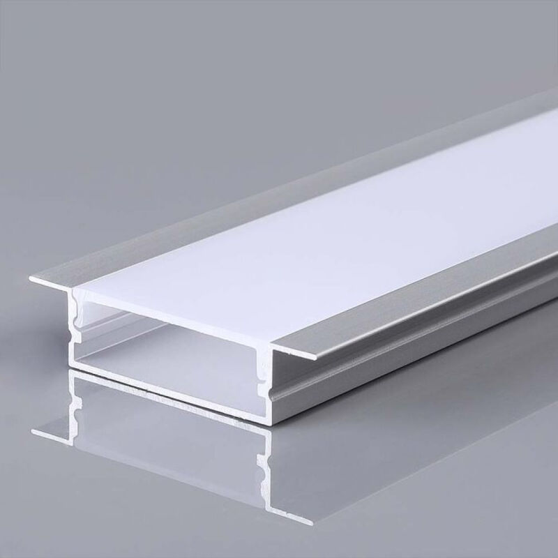 foto del prodotto v tac profilo alluminio silver per strip led incasso max l 12,4mm satinato 2000x30x10mm
