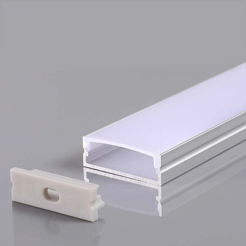 foto del prodotto v tac profilo alluminio silver per strip led max l 12,4mm satinato 2000x30x10mm