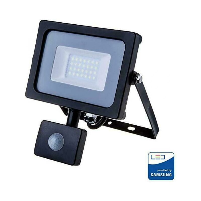 foto del prodotto v tac proiettore a led nero c sensore samsung 20w ip65 6400k 453