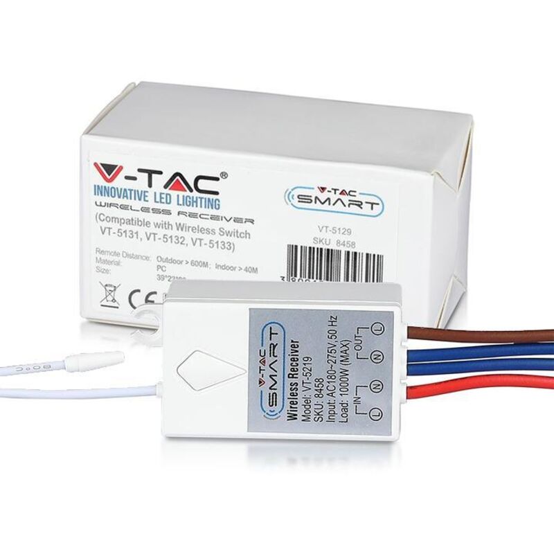 foto del prodotto v-tac ricevitore wireless per interruttori senza fili fino a 500mt