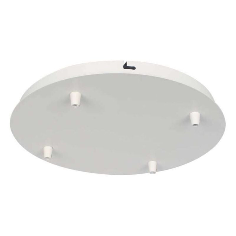 foto del prodotto v tac rosone per lampadario in acciaio d 300h 25mm con 4 fori colore bianco opaco