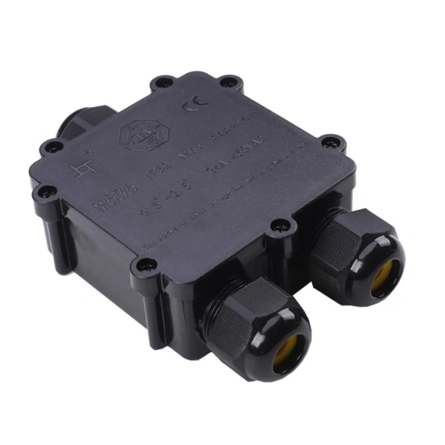 foto del prodotto v tac scatola di derivazione 3 ingressi con morsetti faro led nero