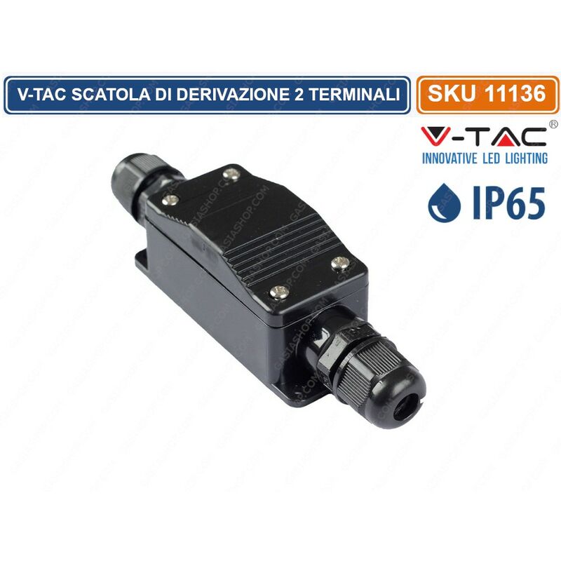 foto del prodotto v tac scatola di derivazione con 2 terminali ip65 sku 11136