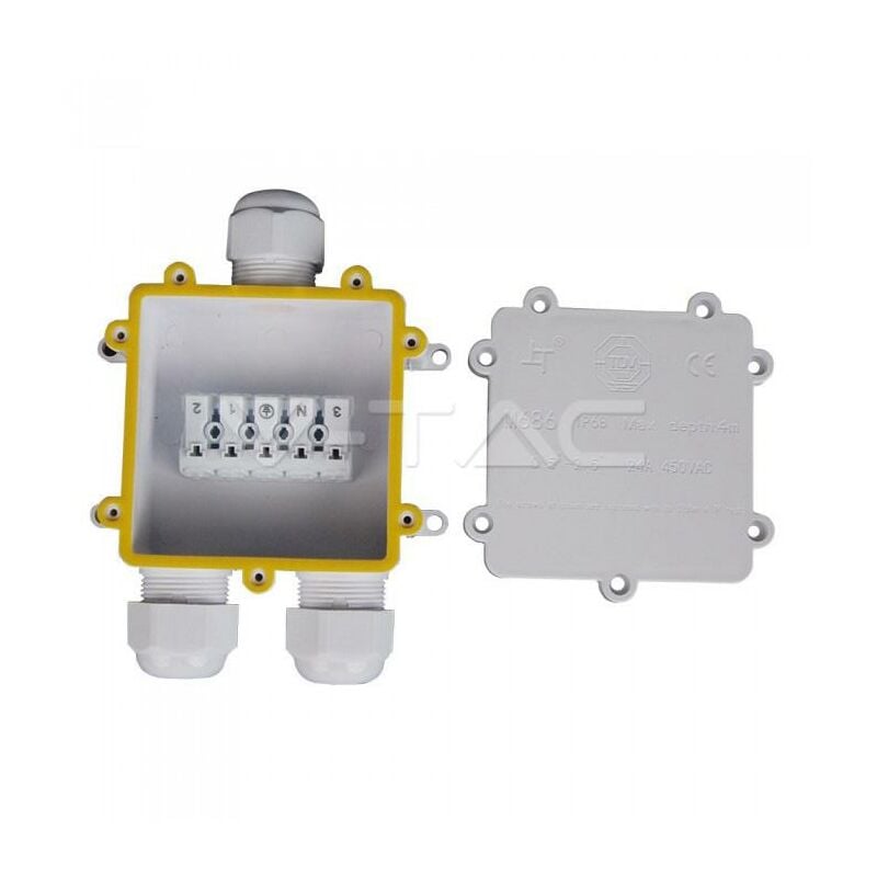 foto del prodotto v tac scatola di derivazione con 3 terminali 8 12mm colore bianco ip68