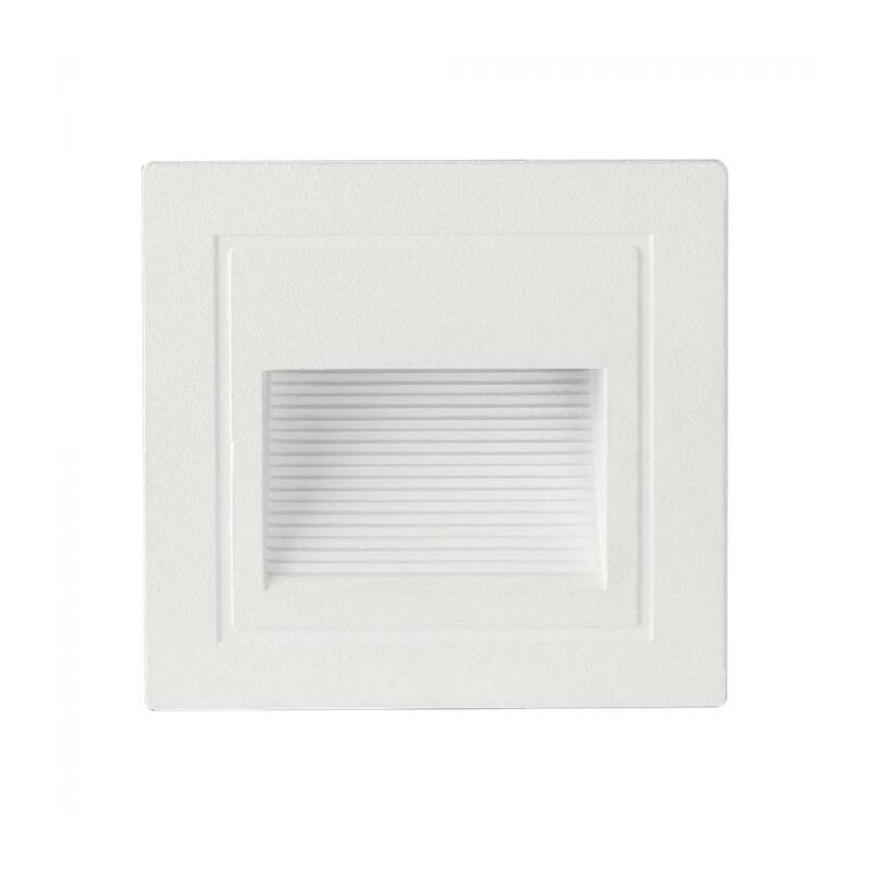foto del prodotto v tac segnapasso faretto led segnapasso quadrato montaggio a incasso 5w colore bianco 3000k ip65