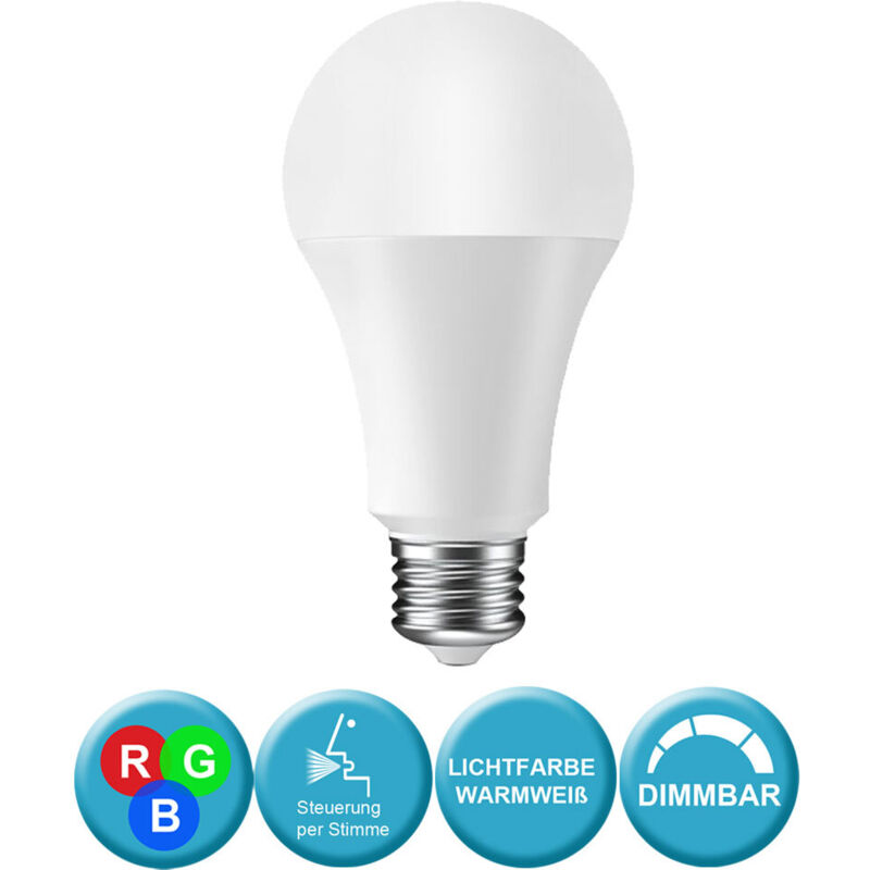 foto del prodotto v-tac smart home vt-5010 lampadina e27 wifi 9w a60 dimmable rgb bianco caldo 3000k gestione smartphone - sku 7450