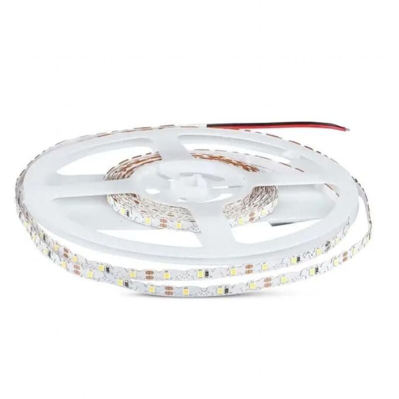 foto del prodotto v tac strip led 12v, bianco freddo 6500k, 5 metri, smd2835, 4,2w m, 60 led m, ip20, larghezza 8mm, zig zag vt 2835 212561