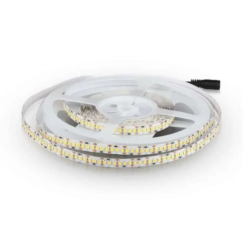 foto del prodotto v tac strip led 12v, bianco naturale 4000k, 5 metri, smd2835, 17w m, 204 led m, ip20, larghezza 10mm vt 2835 212462