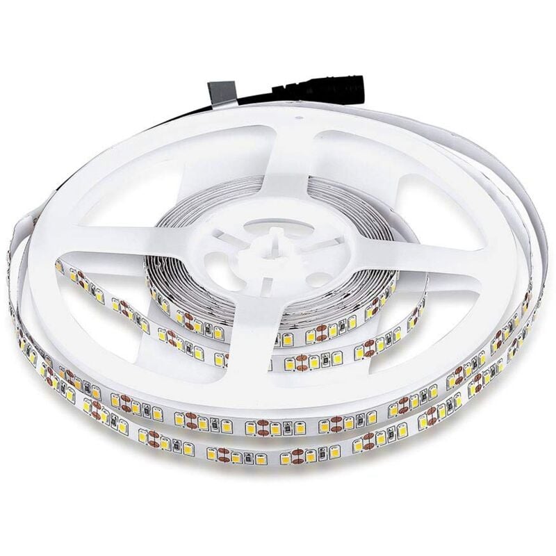 foto del prodotto v tac strip striscia led monocolore 5 metri smd 3528 120 led metro ip20 36w 3000 lumen colore luce bianco naturale