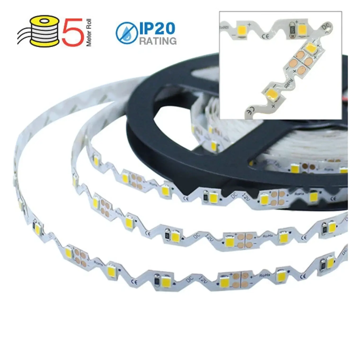 foto del prodotto v-tac striscia a led s-shape curvabile 3.6watt a metro bianco freddo