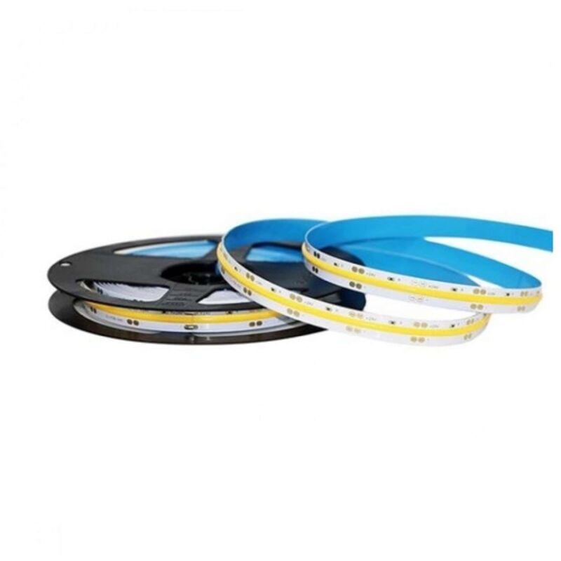foto del prodotto v tac striscia led vt 421 1000lm mt 24v cob strip 5mt 10w mt bianco caldo 3000k 2667 