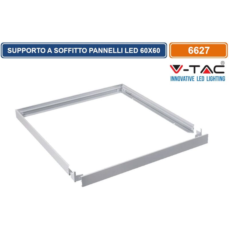 foto del prodotto v tac supporto bianco in plastica per montaggio esterno pannelli led 60x60 sku 6627