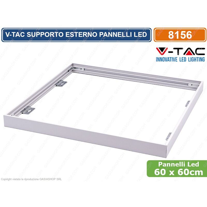 foto del prodotto v tac supporto in metallo con clip per montaggio esterno pannelli led 60x60 sku 8156