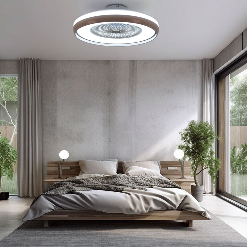 foto del prodotto v tac ventilatore da soffitto lampada da soffitto lampada da soffitto ventilatore soggiorno, telecomando cct timer 3 livelli, 1x led 32w 3000lm