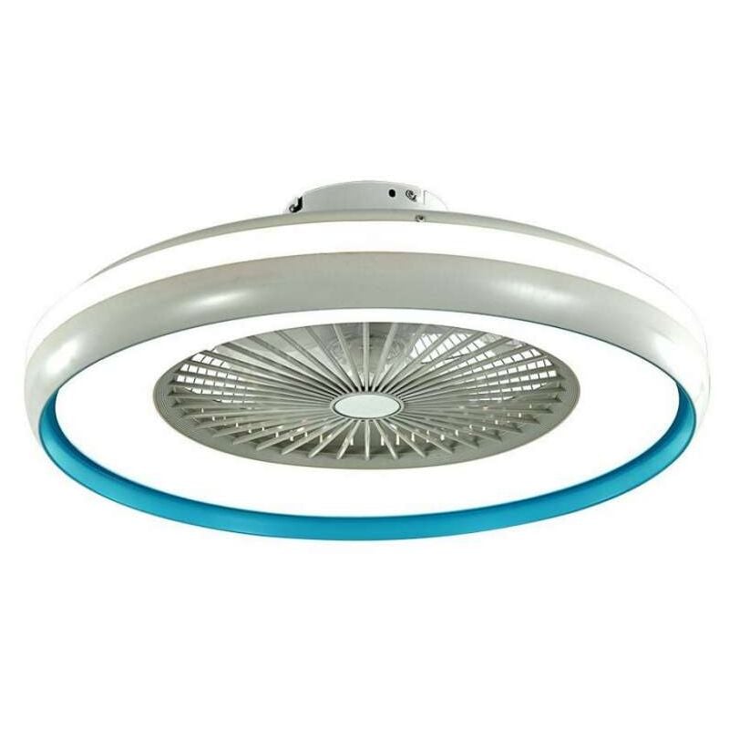 foto del prodotto v tac ventilatore led da soffitto 45w con telecomando cct 3in1 colore grigio blu