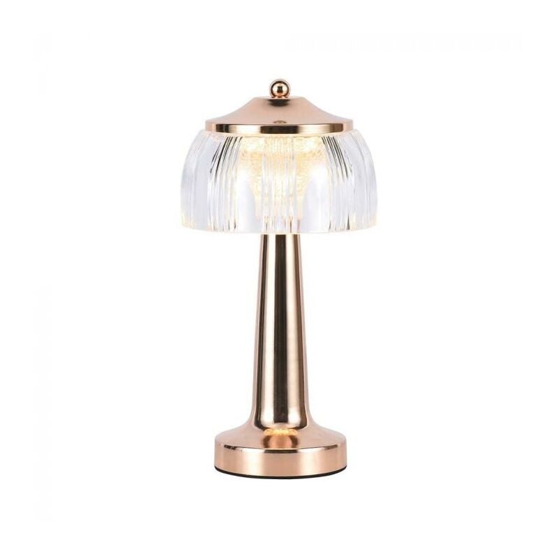 foto del prodotto v tac vt 1048 lampada led da tavolo 1w cct 3in1 colore oro francese ricaricabile con usb c touch dimmerabile 26 cm 7938