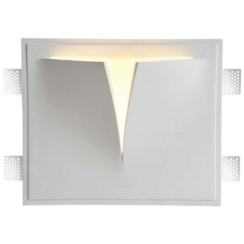 foto del prodotto v tac vt 11006 portafaretto led in gesso applique quadrato da parete attacco lampadina g9 design moderno sku 6769