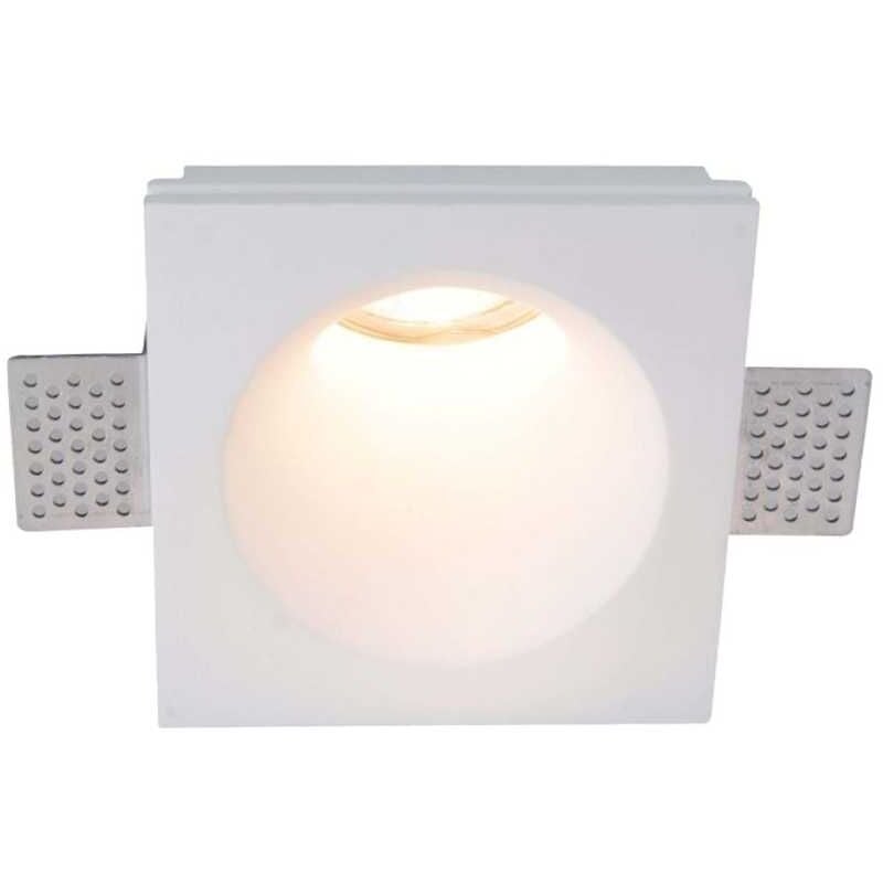 foto del prodotto v tac vt 11009 portafaretto led in gesso faretto da incasso quadrato gu10 colore bianco luce soffusa obliqua sku 6772