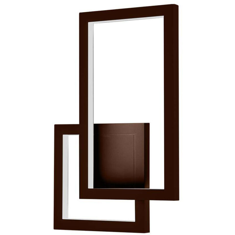 foto del prodotto v tac vt 11120 lampada led da parete geometrica doppio rettangolo e quadrato 20w colore corten design moderno 3000k ip20 sku 6840
