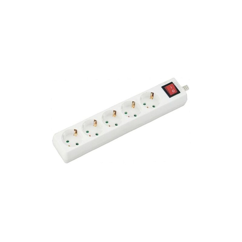 foto del prodotto v tac vt 1115 multipresa ciabatta 5 posti eu standard 16a cavo 1,5mt interruttore luminoso sku 8766