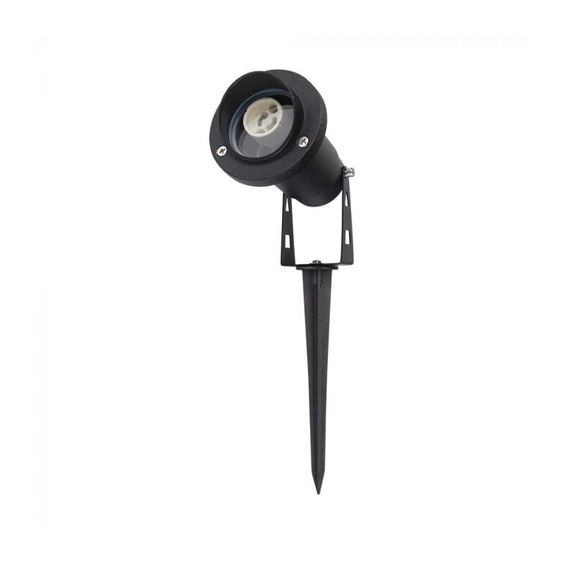 foto del prodotto v tac vt 1126 picchetto da giardino led in alluminio con portalampada gu10 10575245mm orientabile colore nero ip65 sku 10373